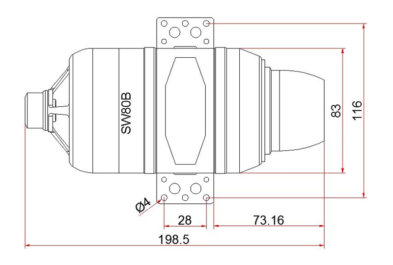 Swiwin 80-Size Turbine Jet (8kg thrust) SWWT080B-003